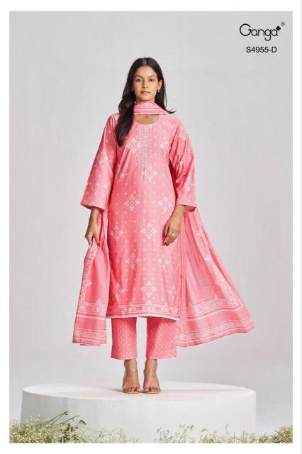 Ganga ibbani 4955 wholesale churidar dress material